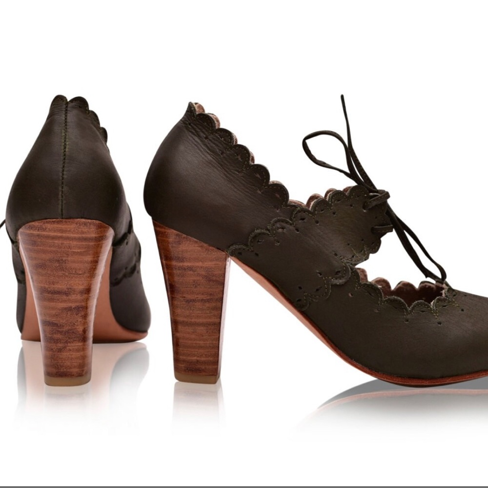 ELF handmaid Paradise Bird Leather Heels